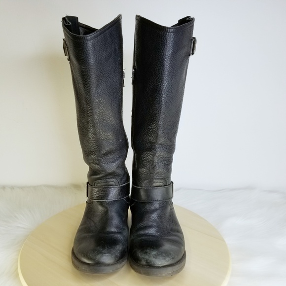 STEVE MADDEN Fairmont Pebble Leather Moto Boots - Picture 2 of 8